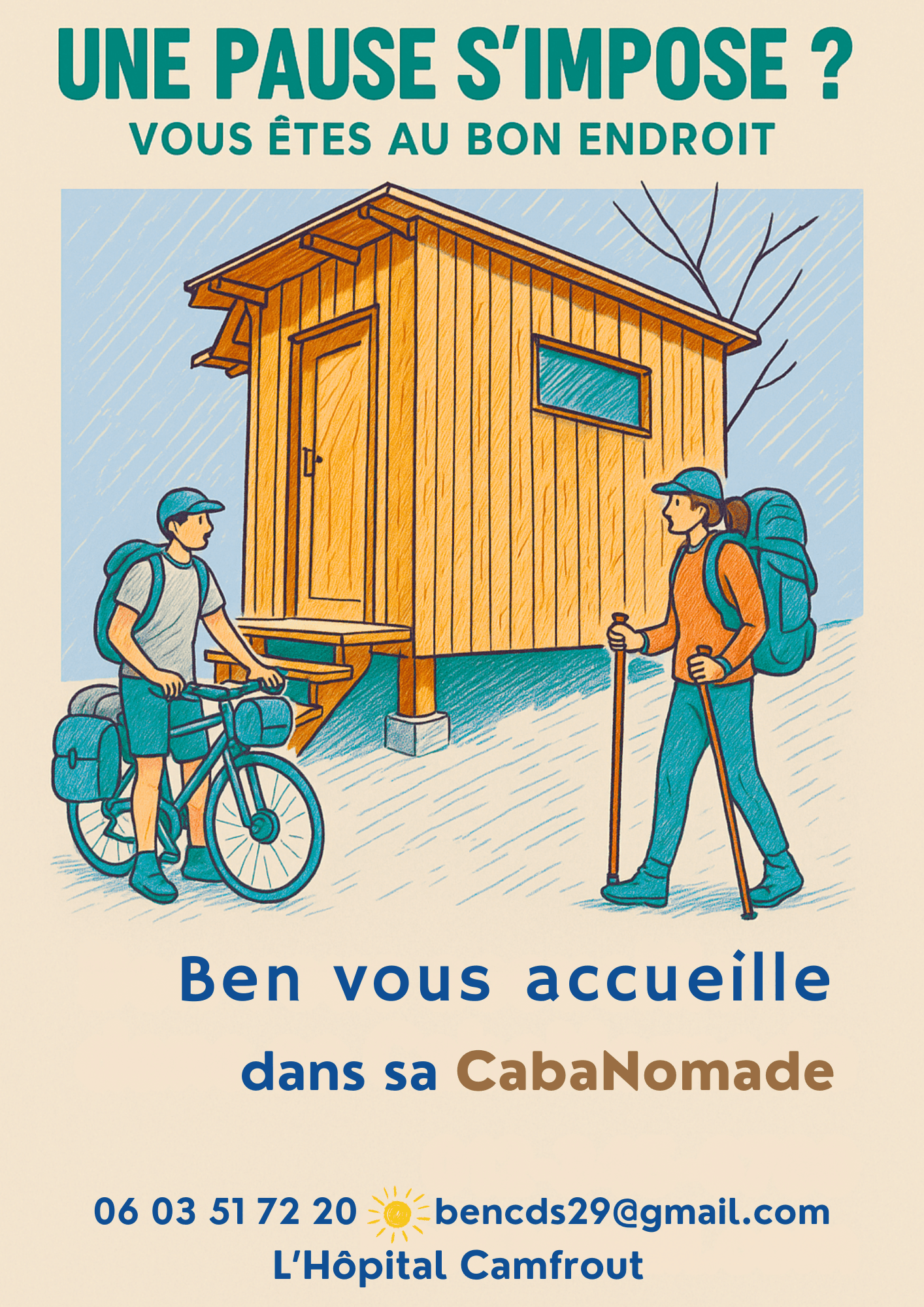 affiche cabanomade voyageurs itinérants