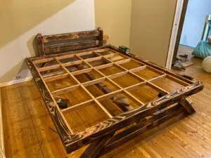 création d'un lit 2 places en bois sur mesure