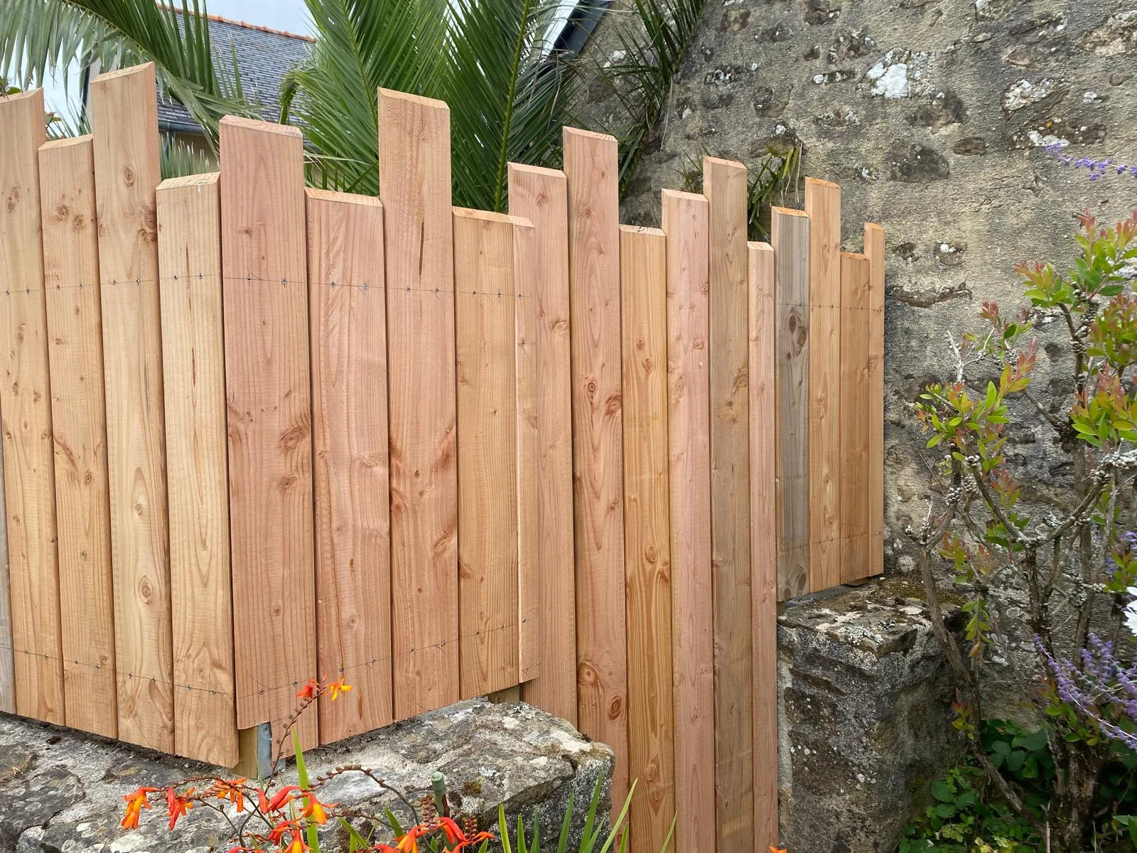 réalisation palissade bois hôpital camfrout